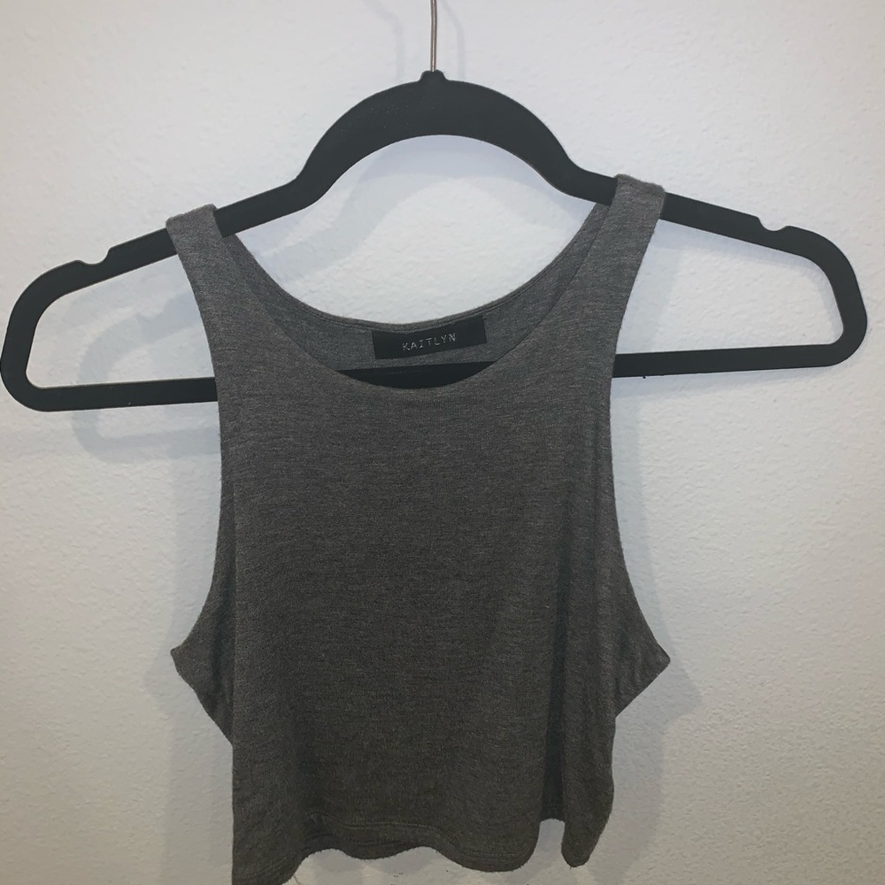 Gray halter tank top